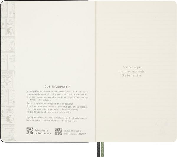 Produktbild: Moleskine Peanuts Gruppe Notizbuch limitierte Ausgabe, L/A5, liniert, fester Einband, Grau
