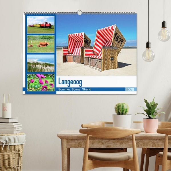Produktbild: Langeoog - Sommer, Sonne, Strand (Wandkalender 2026 DIN A2 quer), CALVENDO Monatskalender