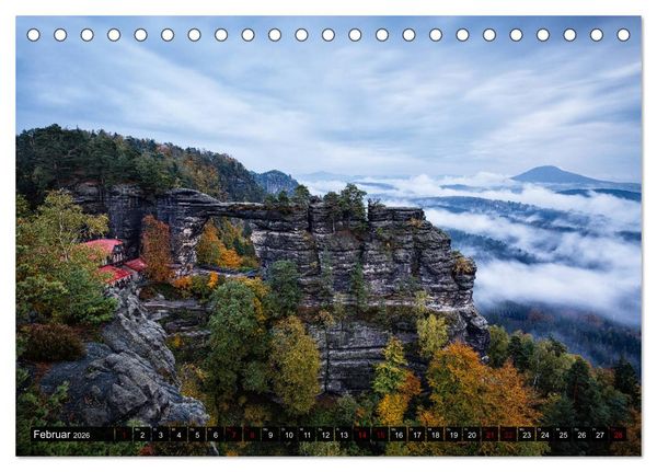 Produktbild: Elbsandsteingebirge: Unterwegs in der S&auml;chsischen und B&ouml;hmischen Schweiz (Tischkalender 2026 DIN A5 quer), CALVENDO Monatskalender