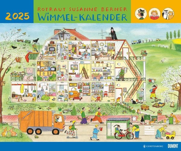 DUMONT - Wimmel-Kalender 2025 Wandkalender, 60x50cm, Kinderkalender mit schönen Abbildungen, mit Illustrationen von R.S.