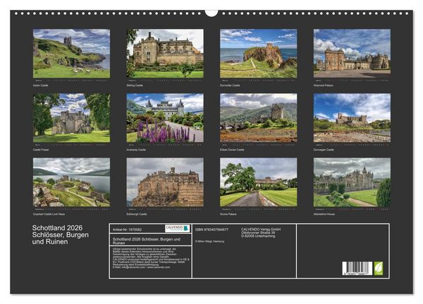 Produktbild: Schottland 2026 Schl&ouml;sser, Burgen und Ruinen (Wandkalender 2026 DIN A2 quer), CALVENDO Monatskalender