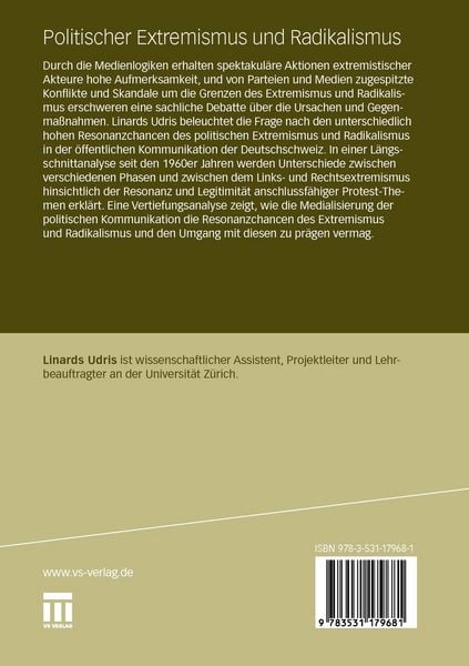 Produktbild: Politischer Extremismus und Radikalismus