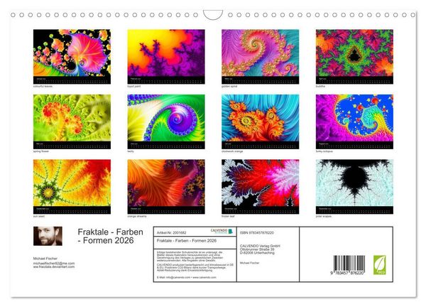 Produktbild: Fraktale - Farben - Formen 2026 (Wandkalender 2026 DIN A3 quer), CALVENDO Monatskalender