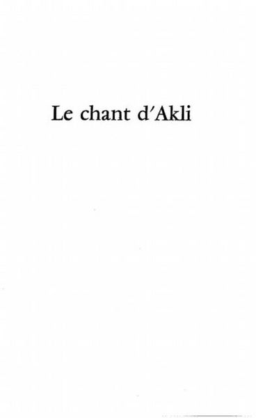 Produktbild: Chant d'Akli