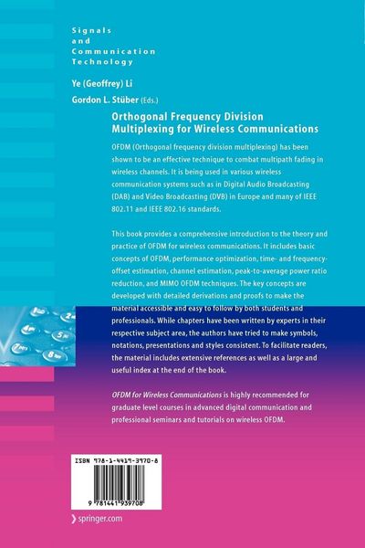 Produktbild: Orthogonal Frequency Division Multiplexing for Wireless Communications