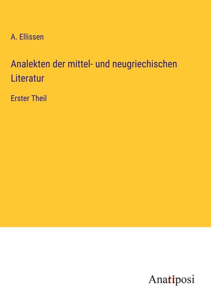 Produktbild: Analekten der mittel- und neugriechischen Literatur