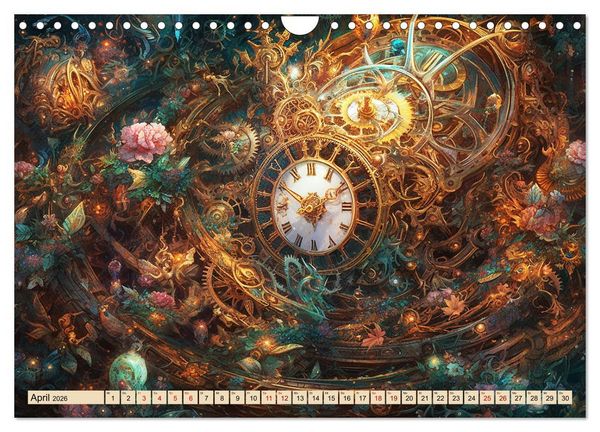 Produktbild: Floraler Steampunk (Wandkalender 2026 DIN A4 quer), CALVENDO Monatskalender