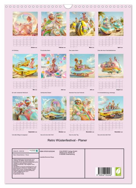 Produktbild: Retro W&uuml;stenfestival - Planer (Wandkalender 2026 DIN A3 hoch), CALVENDO Monatskalender