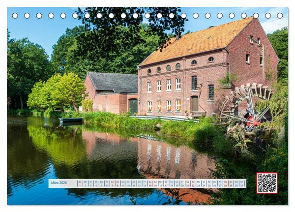 Produktbild: Wasserm&uuml;hlen Panorama Niederrhein Br&uuml;ggen-Wegberg (Tischkalender 2026 DIN A5 quer), CALVENDO Monatskalender