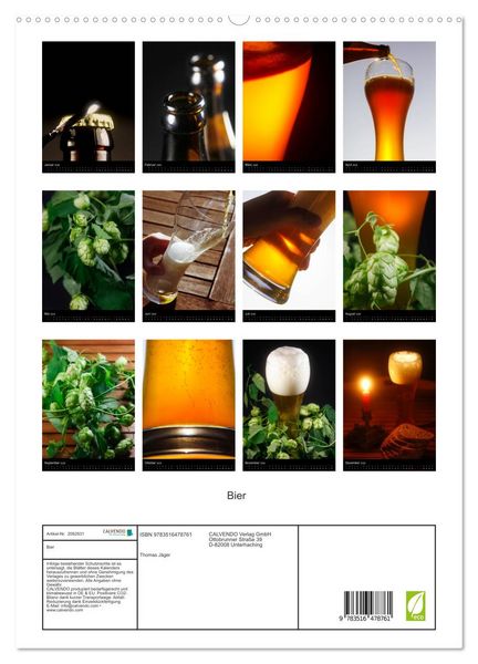 Produktbild: Bier (hochwertiger Premium Wandkalender 2026 DIN A2 hoch), Kunstdruck in Hochglanz