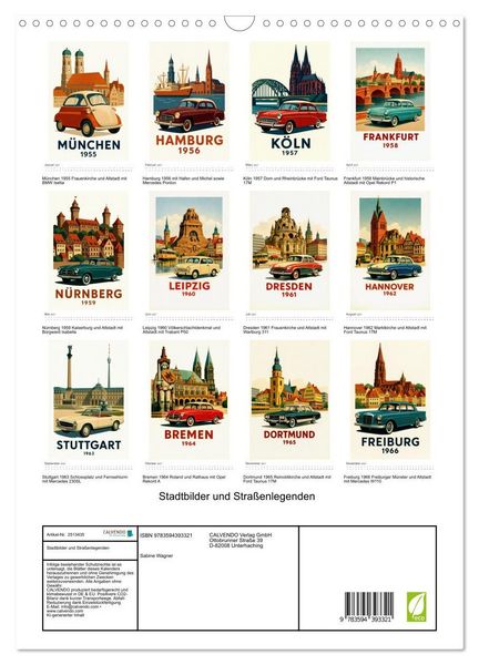Produktbild: Stadtbilder und Stra&szlig;enlegenden (Wandkalender 2027 DIN A3 hoch), CALVENDO Monatskalender