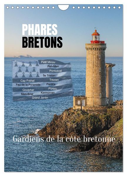 Phares Bretons Gardiens de la côte bretonne (Calendrier mural 2026 DIN A4 horizontal), CALVENDO calendrier mensuel
