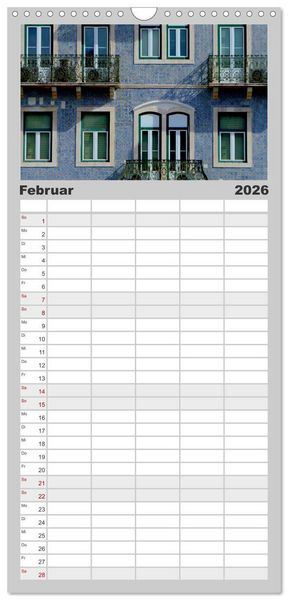 Produktbild: Familienplaner 2026 - Lissabon Stadtansichten 2026 mit 5 Spalten (Wandkalender, 21 x 45 cm) CALVENDO
