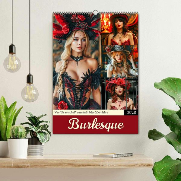 Produktbild: Burlesque. Verf&uuml;hrerische Frauen im Stil der 20er Jahre (Wandkalender 2026 DIN A2 hoch), CALVENDO Monatskalender