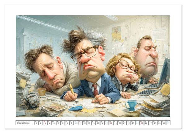 Produktbild: Pause ist, wenn der Drucker druckt (Tischkalender 2026 DIN A5 quer), CALVENDO Monatskalender