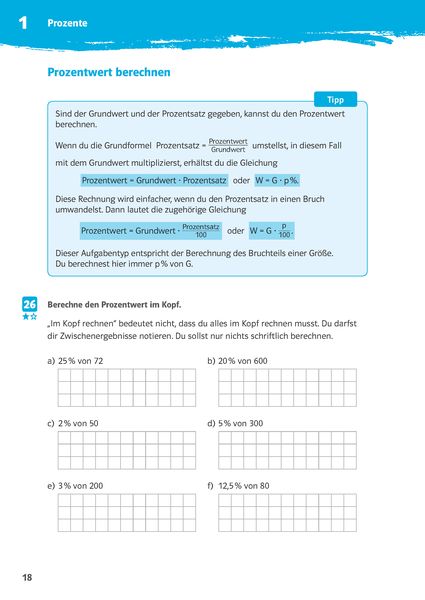 Produktbild: 10-Minuten-Training Prozente und Zinsen. Mathematik 6.-8. Klasse