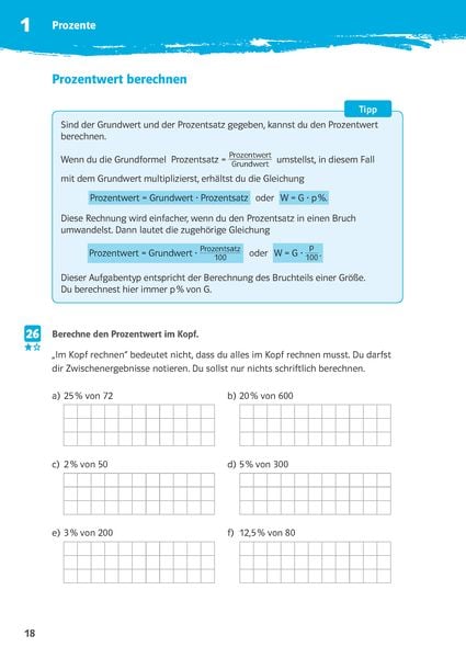 Produktbild: Klett 10-Minuten-Training Mathematik Prozente und Zinsen 6.-8. Klasse