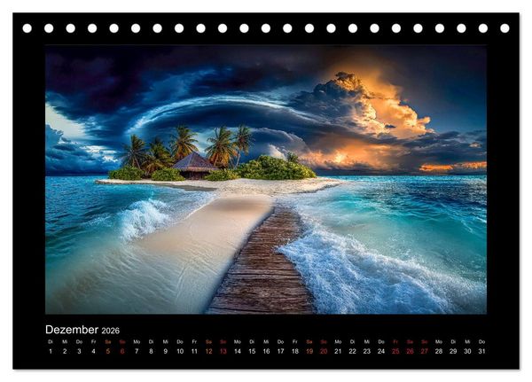 Produktbild: Paradiesische Inselwelten (Tischkalender 2026 DIN A5 quer), CALVENDO Monatskalender