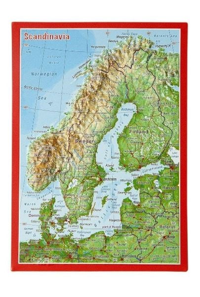Produktbild: Reliefpostkarte Skandinavien