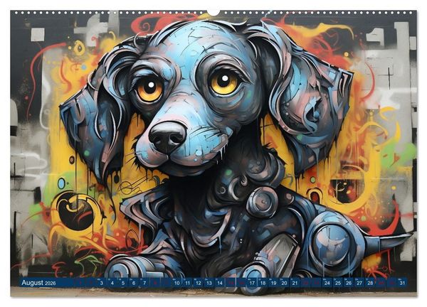 Produktbild: Graffiti Hunde (Wandkalender 2026 DIN A2 quer), CALVENDO Monatskalender