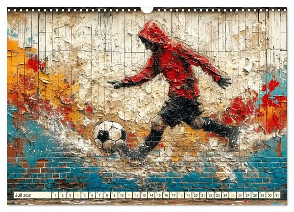 Produktbild: Fu&szlig;ball Graffiti - sportliche Kunst (Wandkalender 2026 DIN A3 quer), CALVENDO Monatskalender