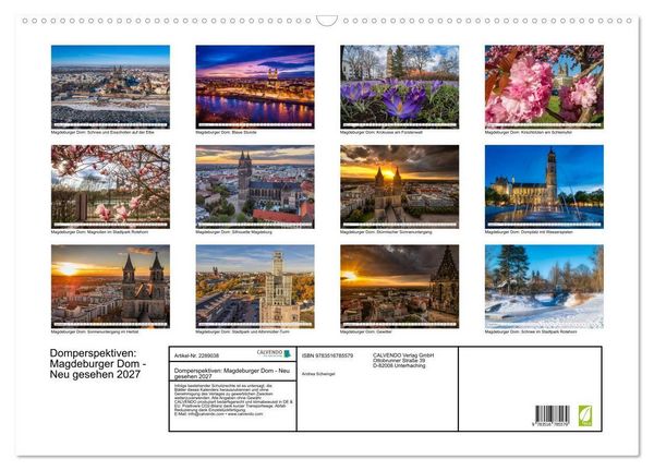 Produktbild: Domperspektiven: Magdeburger Dom - Neu gesehen 2027 (Wandkalender 2027 DIN A2 quer), CALVENDO Monatskalender