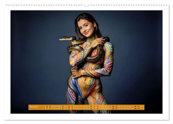 Produktbild: Body Painting mit Schlange (hochwertiger Premium Wandkalender 2027 DIN A2 quer), Kunstdruck in Hochglanz