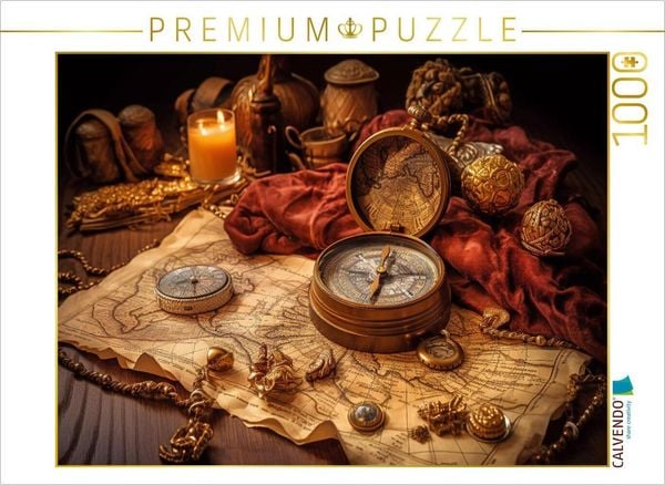 CALVENDO Puzzle Legendäre Schatzkompassrose | 1000 Teile Lege-Größe 64x48cm Foto-Puzzle für glückliche Stunden