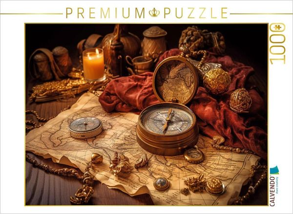 Produktbild: CALVENDO Puzzle Legend&auml;re Schatzkompassrose | 1000 Teile Lege-Gr&ouml;&szlig;e 64x48cm Foto-Puzzle f&uuml;r gl&uuml;ckliche Stunden