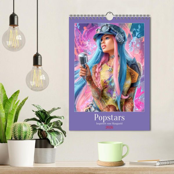 Produktbild: Popstars - Inspiriert vom Mangastil (Wandkalender 2026 DIN A4 hoch), CALVENDO Monatskalender