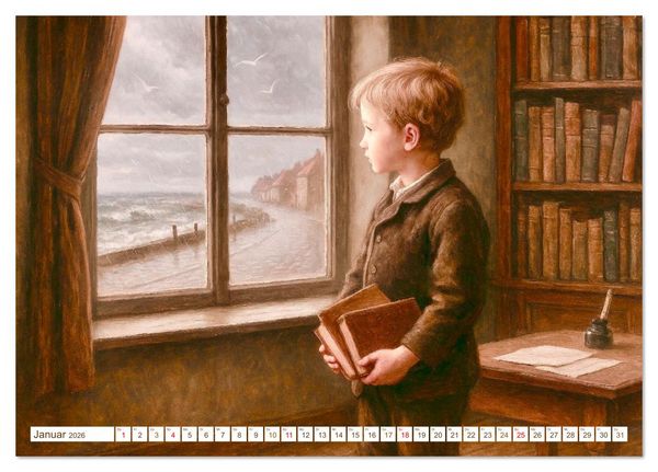 Produktbild: Theodor Storm. Sein Leben, seine Werke (Tischkalender 2026 DIN A5 quer), CALVENDO Monatskalender
