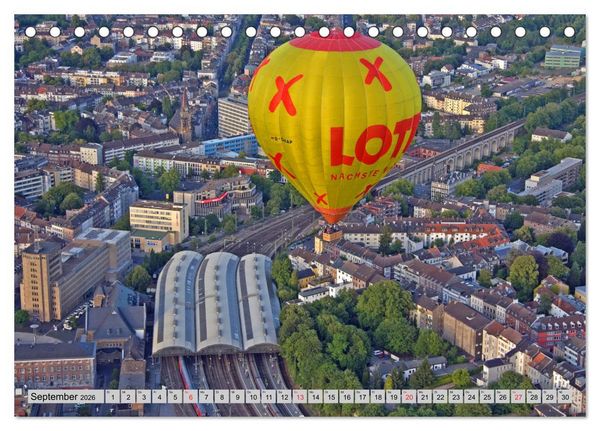Produktbild: Aachen aus der Luft - Eine Fahrt mit dem Hei&szlig;luftballon (Tischkalender 2026 DIN A5 quer), CALVENDO Monatskalender