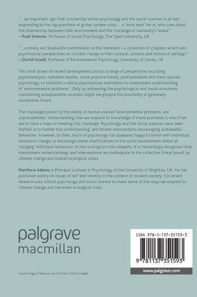 Produktbild: Ecological Crisis, Sustainability and the Psychosocial Subject