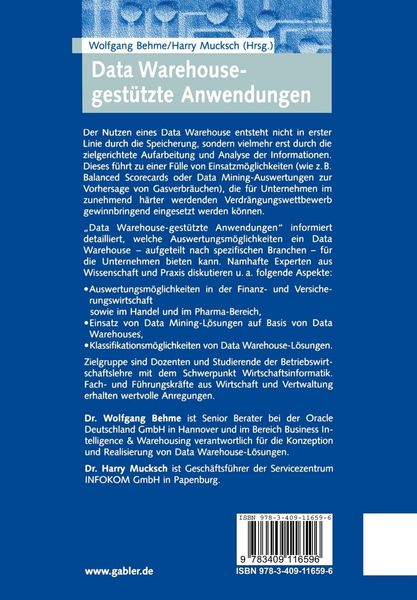 Produktbild: Data Warehouse-gest&uuml;tzte Anwendungen