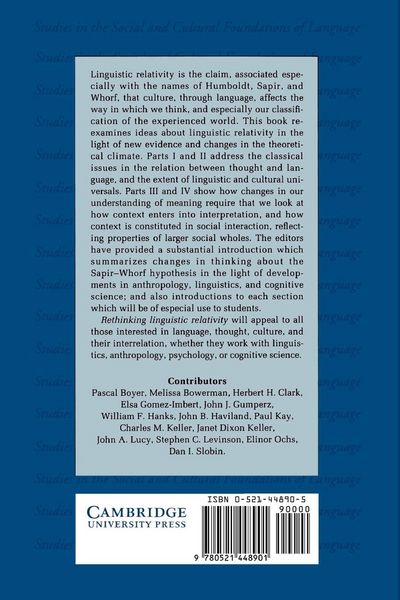 Produktbild: Rethinking Linguistic Relativity