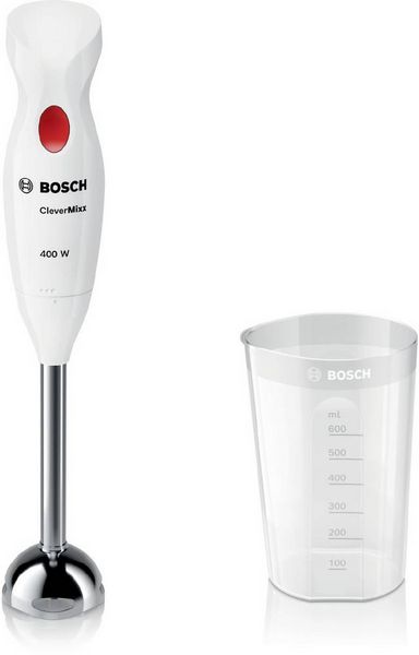 Produktbild: Bosch CleverMixx 400 Watt Metallfu&szlig; Stabmixer 400W Edelstahl, Wei&szlig;