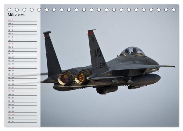 Produktbild: Kriegstechnik. Kampfjet-Impressionen (Tischkalender 2026 DIN A5 quer), CALVENDO Monatskalender