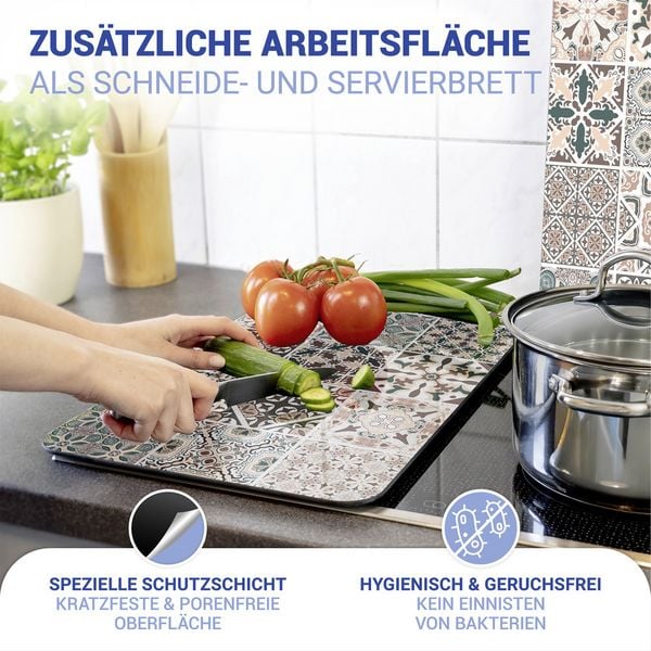 Produktbild: Herdabdeckplatte Universal Mod. Kachel, 2er Set, f&uuml;r alle Herdarten geeignet