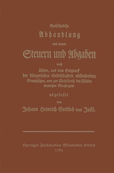 Produktbild: Ausf&uuml;hrliche Abhandlung von denen Steuern und Abgaben