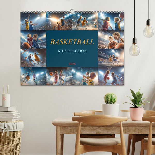 Produktbild: Basketball - Kids in Action (Wandkalender 2026 DIN A2 quer), CALVENDO Monatskalender