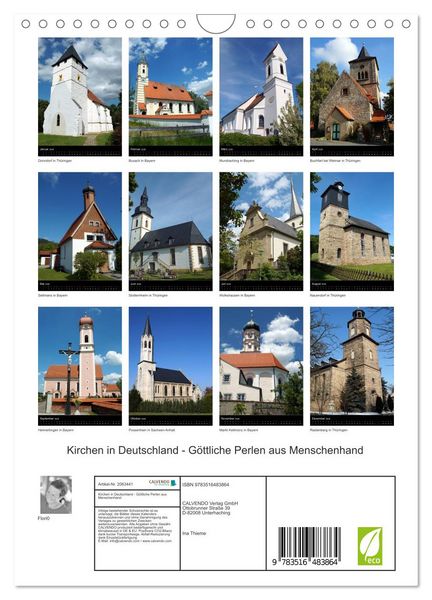 Produktbild: Kirchen in Deutschland - G&ouml;ttliche Perlen aus Menschenhand (Wandkalender 2026 DIN A4 hoch), CALVENDO Monatskalender