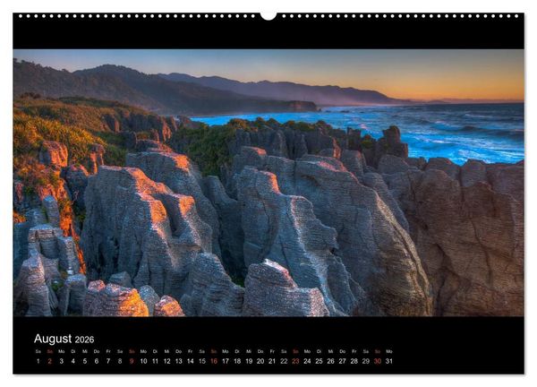 Produktbild: Neuseelands Landschaften (hochwertiger Premium Wandkalender 2026 DIN A2 quer), Kunstdruck in Hochglanz