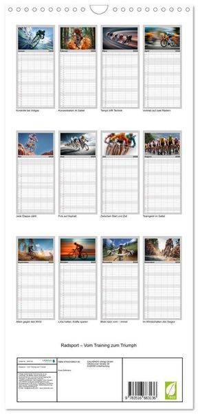 Produktbild: Familienplaner 2026 - Radsport &ndash; Vom Training zum Triumph mit 5 Spalten (Wandkalender, 21 x 45 cm) CALVENDO