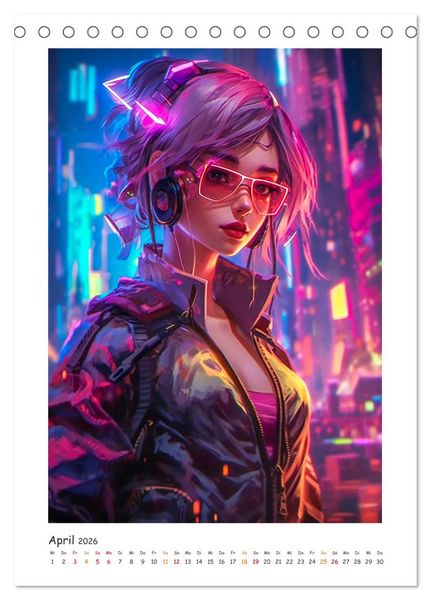 Produktbild: Coole Cyber Girls (Tischkalender 2026 DIN A5 hoch), CALVENDO Monatskalender