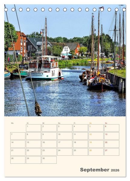 Produktbild: Ostfriesland - Carolinensiel, der Museumshafen (Tischkalender 2026 DIN A5 hoch), CALVENDO Monatskalender