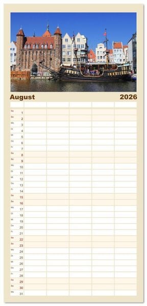 Produktbild: Familienplaner 2026 - Quer durch Polens Norden mit 5 Spalten (Wandkalender, 21 x 45 cm) CALVENDO