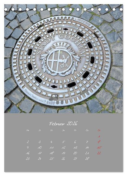 Produktbild: Faszination Kanaldeckel (Tischkalender 2026 DIN A5 hoch), CALVENDO Monatskalender