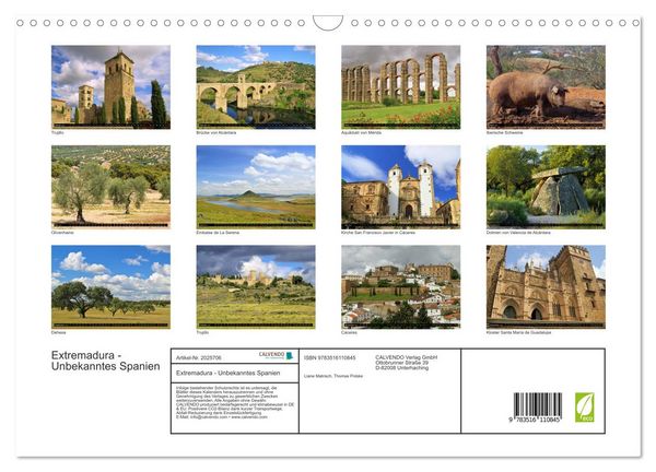 Produktbild: Extremadura - Unbekanntes Spanien (Wandkalender 2026 DIN A3 quer), CALVENDO Monatskalender