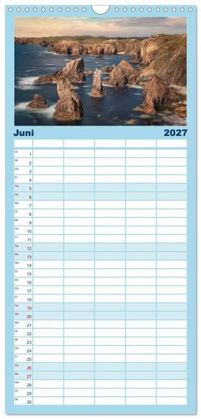 Produktbild: Familienplaner 2027 - Lewis und Harris, die ungez&auml;hmten &Auml;u&szlig;eren Hebriden. mit 5 Spalten (Wandkalender, 21 x 45 cm) CALVENDO