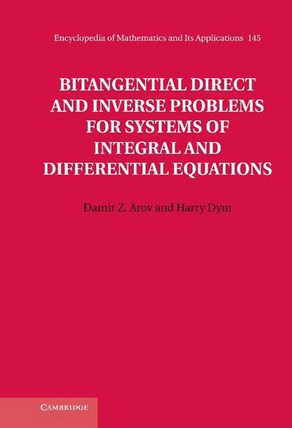 Produktbild: Bitangential Direct and Inverse Problems for Systems of Integral and Differential Equations